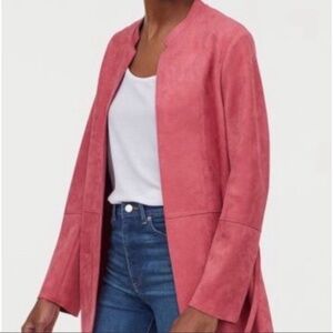 H&M Pink Faux Suede Belted Trench Coat